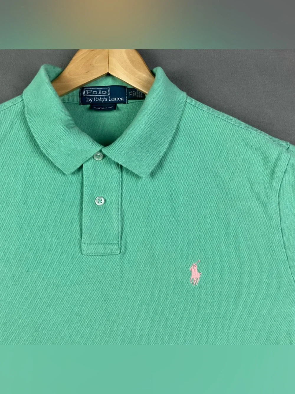 Polo Ralph Lauren Men’s Size XL Short Sleeve Polo Shirt Mint Green Pink Pony